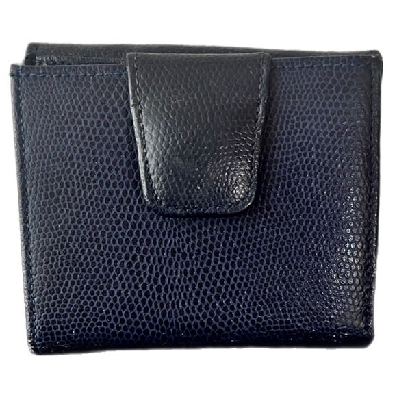 Givenchy Navy Blue Leather Mini Wallet with Gold Accents - Picture 2 of 4